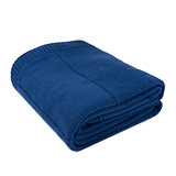 Плед ELSKER MIDI, синий, шерсть 30%, акрил 70%, 150*200 см