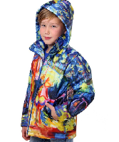 Куртка Норд с капюшоном на синтепоне детская, с полной запечаткой